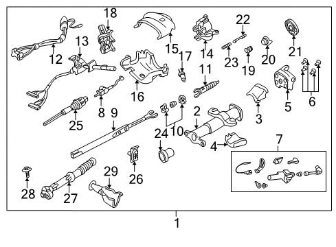 2001 Oldsmobile Bravada Ignition Lock Cylinder & Keys Diagram for 15799769