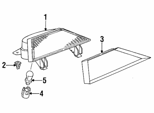 1992 BMW 325i High Mount Lamps Expanding Nut Diagram for 63171386461
