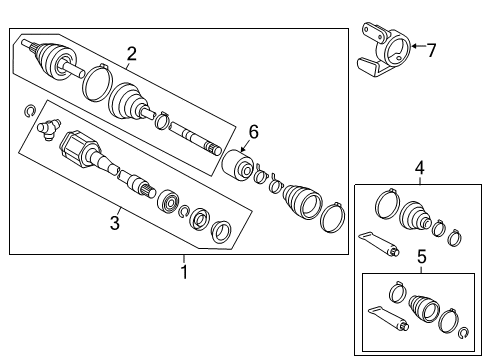 2007 Toyota Camry Drive Axles - Front Shaft & Joint Assembly Diagram for 43460-39285