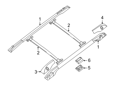 2008 Nissan Armada Exterior Trim - Roof End Cap-Rear, RH Diagram for 73870-ZQ00A