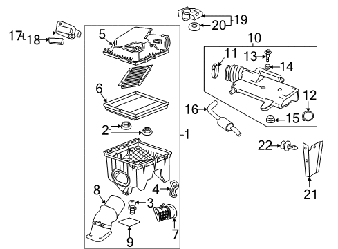 2016 Cadillac SRX Air Intake Air Cleaner Assembly Diagram for 22788576
