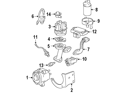 1994 Pontiac Firebird A.I.R. System Vapor Canister Diagram for 17113065