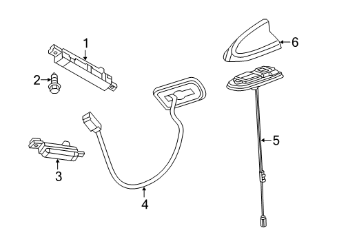 2021 Chrysler 300 Antenna & Radio Antenna-Satellite Diagram for 68293977AA