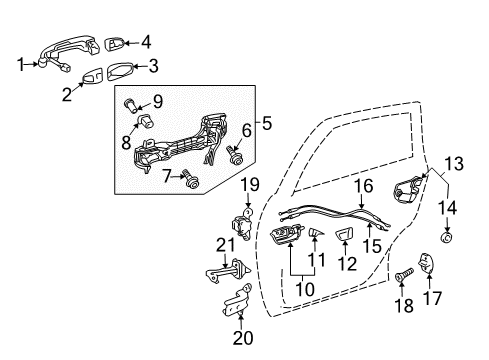 2015 Toyota Prius V Rear Door Window Motor Diagram for 85710-47160