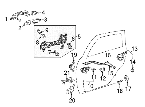 2013 Toyota Prius V Rear Door Door Check Diagram for 68630-47040