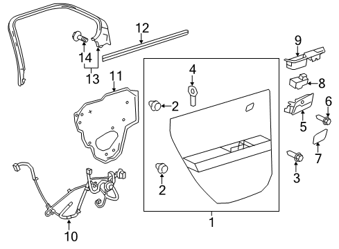 2017 Chevrolet Equinox Interior Trim - Rear Door Water Deflector Diagram for 23369001