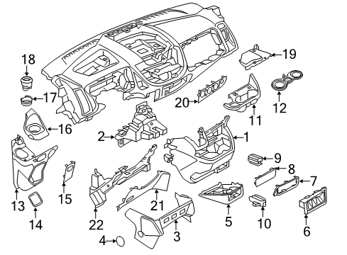 2017 Ford Transit-350 Instrument Panel Components Insulator Diagram for BK3Z-6101670-A