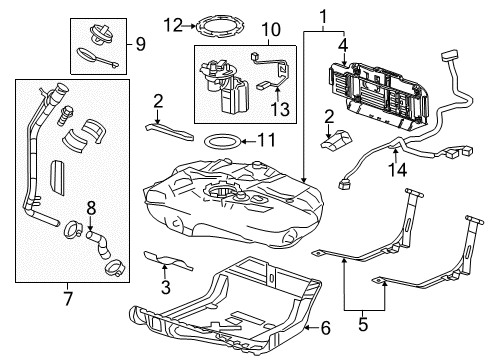 2013 Buick Verano Senders Fuel Pump Assembly Retainer Diagram for 13350064