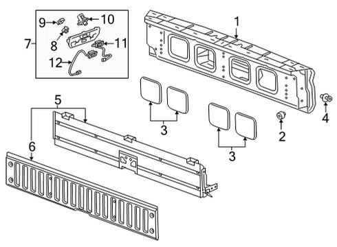 2021 GMC Sierra 2500 HD Tail Gate HANDLE ASM-PUBX E/GATE LAT Diagram for 84634465