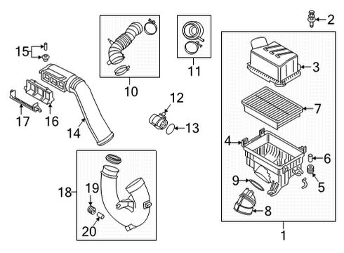 2022 Hyundai Kona Air Intake COVER-AIR CLEANER Diagram for 28111-J9030