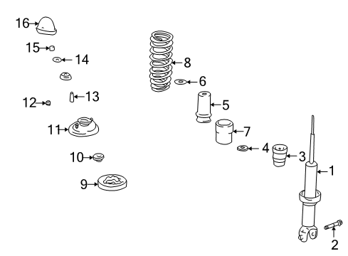 2000 Acura Integra Struts & Components - Rear Bolt, Shock Absorber (Lower) (10X84) Diagram for 90172-SK7-A01