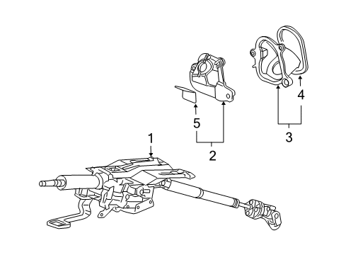 2005 Acura TL Steering Column, Steering Wheel & Trim Column Assembly, Steering Diagram for 53200-SEP-A03