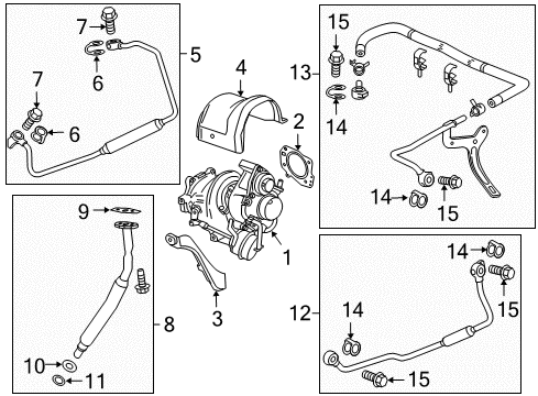 2012 Buick Regal Turbocharger Oil Inlet Tube Diagram for 12626643