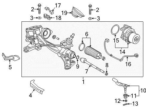 2020 Honda CR-V Steering Column & Wheel, Steering Gear & Linkage Rubber, Stopper Diagram for 53537-TBA-A01