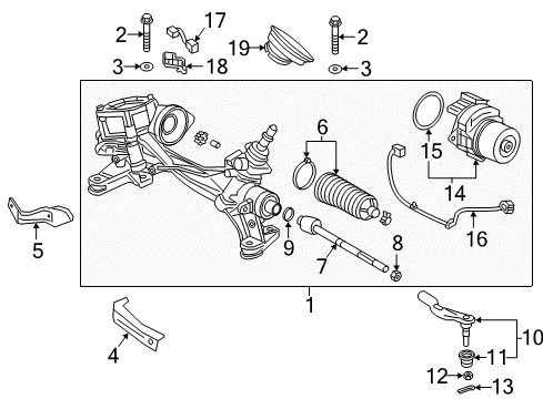 2020 Honda CR-V Steering Column & Wheel, Steering Gear & Linkage G/Box Assembly-, Eps Diagram for 53620-TPG-A10