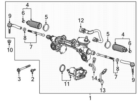 2022 Chevrolet Suburban Steering Column & Wheel, Steering Gear & Linkage Gear Assembly Diagram for 85556730