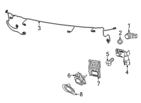2020 Chrysler 300 Electrical Components - Front Bumper Cover-Sensor Diagram for 68234574AA
