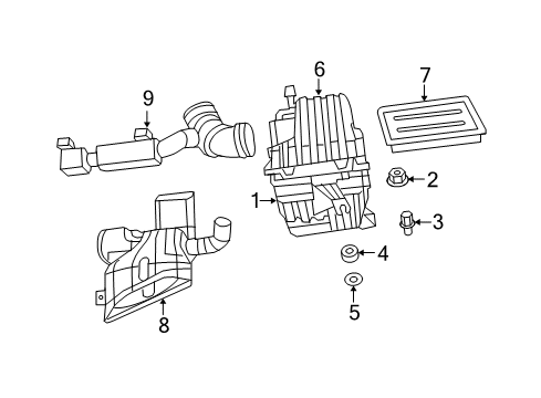 2008 Chrysler Sebring Filters Air Cleaner Hose Diagram for 4891636AD