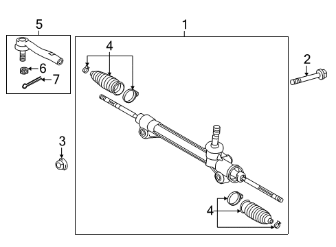 2014 Lexus ES350 Steering Column & Wheel, Steering Gear & Linkage Boot, Steering Rack Diagram for 45535-39035