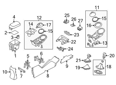 2011 Kia Sportage Ignition Lock Holder Assembly-Button Start Diagram for 954903W000