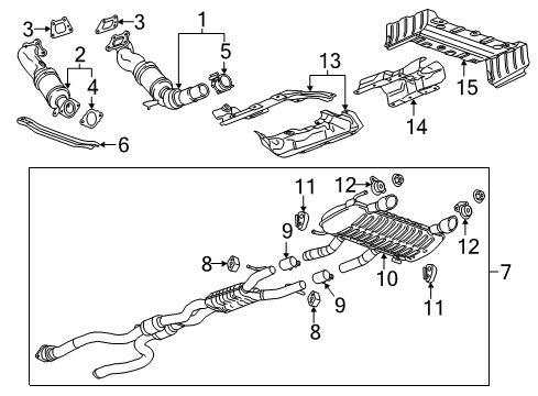 2019 Cadillac ATS Exhaust Components Muffler & Pipe Diagram for 84405082