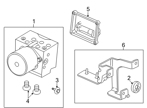 2009 GMC Sierra 3500 HD ABS Components ABS Control Unit Diagram for 25802684