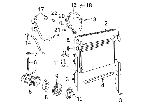 2004 Lincoln Town Car Air Conditioner Evaporator Assembly Diagram for 4W1Z-19850-CA