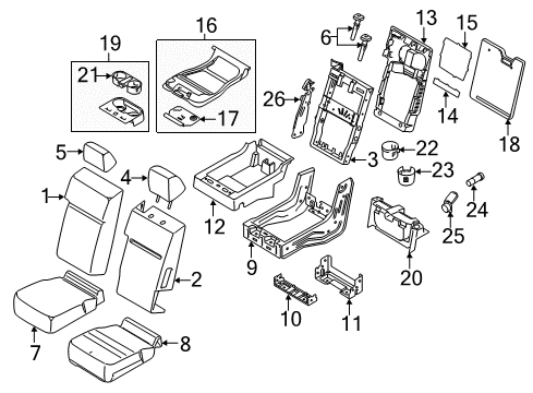 2019 Ford F-250 Super Duty Front Seat Components Seat Cushion Pad Diagram for HC3Z-2863222-A