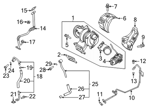 2022 Kia K5 Turbocharger & Components Clip-Hose Diagram for 25482-18006