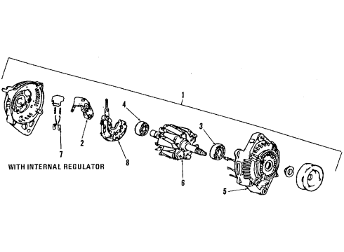 1990 Honda CRX Alternator Regulator Assembly Diagram for 31150-PM5-024