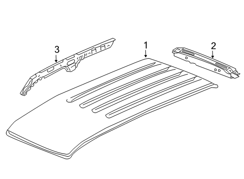 2005 Honda Pilot Roof & Components Panel, Roof Diagram for 62100-S9V-305ZZ