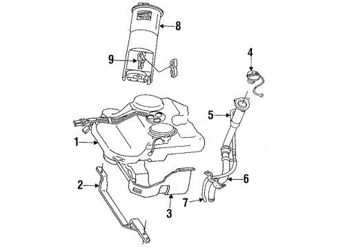 1997 Chrysler LHS Fuel System Components Levl Kit-Fuel Diagram for 4897429AB