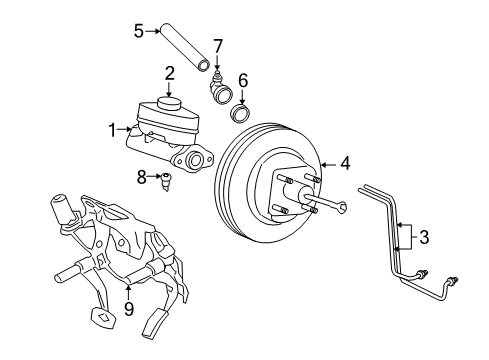 2005 Lincoln Aviator Hydraulic System Booster Assembly Diagram for 2C5Z-2005-AB