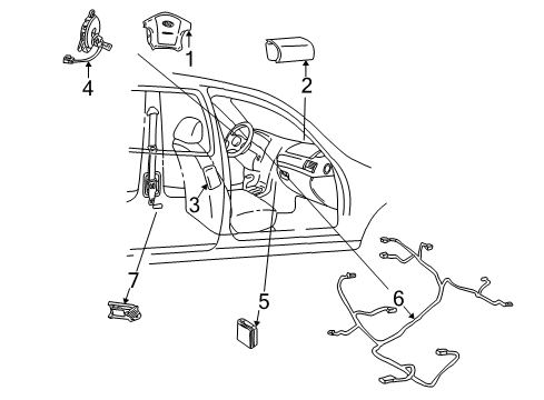 2004 Hyundai XG350 Air Bag Components Sensor Assembly-Satellite, RH Diagram for 95920-39300