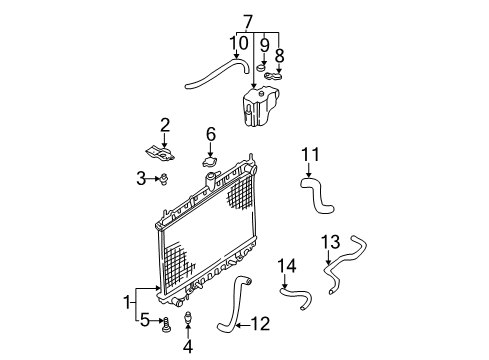 2002 Nissan Altima Radiator & Components Radiator Assy Diagram for 21460-8J000