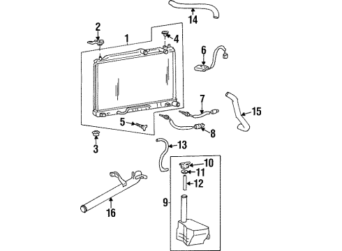 1998 Hyundai Sonata EGR System Hose-Radiator Lower Diagram for 25412-34001