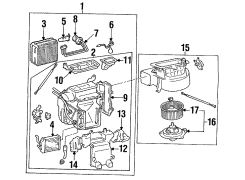 1992 Toyota Camry Air Conditioner Radiator Assy, Air Conditioner Diagram for 87050-33110