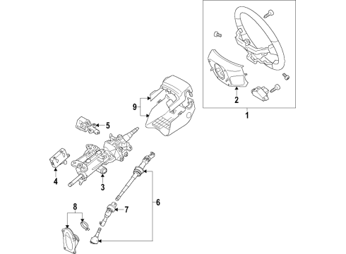 2018 Lexus LS500 Steering Column & Wheel, Steering Gear & Linkage Cover Sub-Assembly, Steering Diagram for 45025-50130