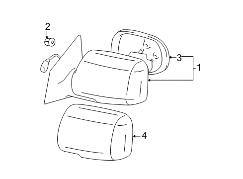 2007 Toyota Yaris Outside Mirrors Mirror Glass Diagram for 87931-52680