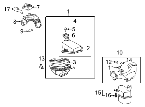 2003 Toyota Solara Powertrain Control Vent Hose Diagram for 17894-0H030