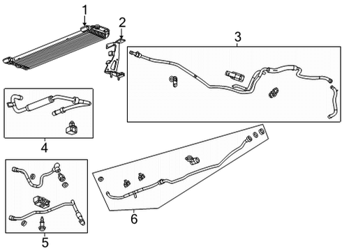 2019 Cadillac CTS Oil Cooler Bracket Diagram for 23207707