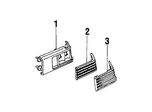 1991 Pontiac 6000 Tail Lamps Lens-Rear Combination Signal Inner (RH) Diagram for 16502556