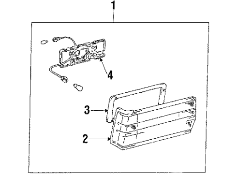 1984 Toyota Camry Tail Lamps Lens Diagram for 81561-32120