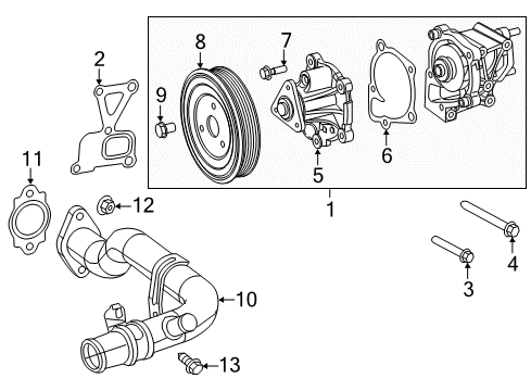 2015 Chrysler 200 Water Pump Bolt-HEXAGON Head Diagram for 6102458AA