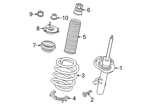 2020 Ford Transit-150 Struts & Components - Front Strut Diagram for FK4Z-18124-N