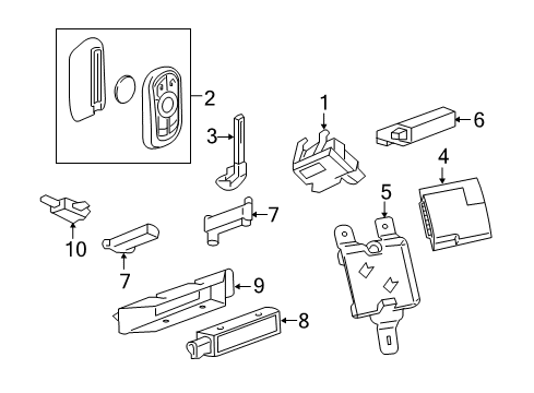 2018 GMC Terrain Keyless Entry Components Module Bracket Diagram for 84244716