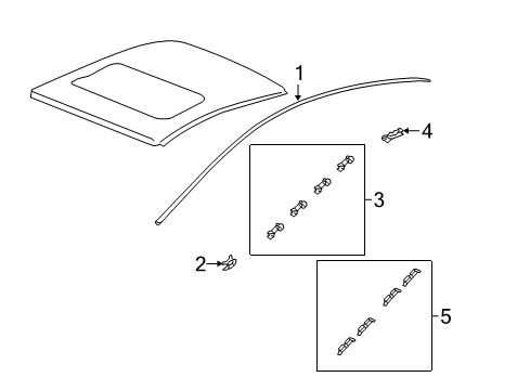 2009 Honda Civic Exterior Trim - Roof Clip A, Windshield (Natural) Diagram for 73153-SVA-A01