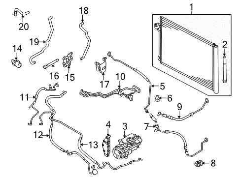 2011 BMW X6 Air Conditioner Water Valve Bracket Diagram for 64116968108