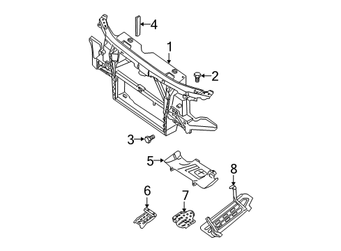 2011 Nissan Titan Radiator Support, Splash Shields Cover Assy-Fuel Tank Diagram for 50890-7S200