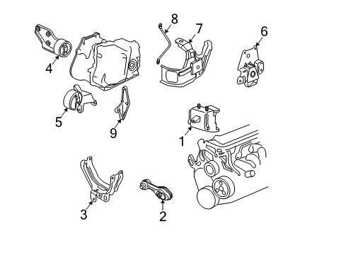 1999 Chevrolet Cavalier Engine & Trans Mounting Brace-Transaxle Diagram for 24575214